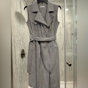 Moto Sheath Gray Calvin Klein Dress